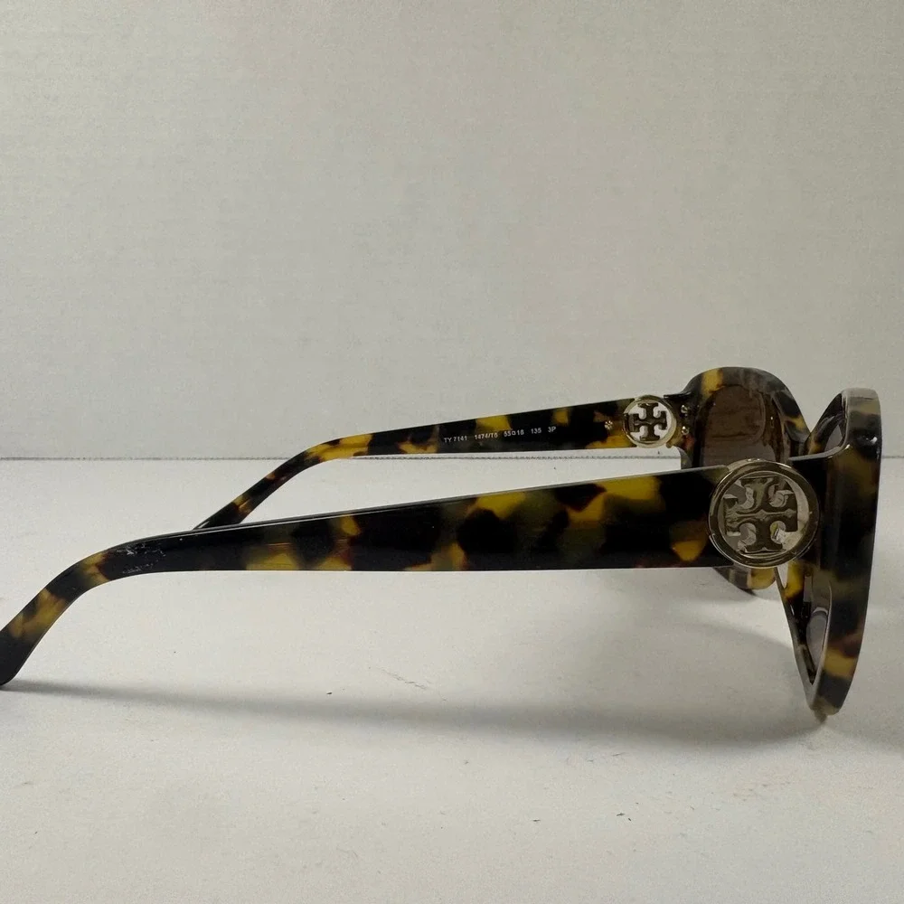 Tory Burch Sunglasses Women 55mm Tortoise Polarized TY7141 Logo Butterfly Brown